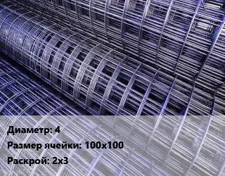 Сетка дорожная d=4 Ячейка: 100х100 ВР-1 Раскрой: 2х3